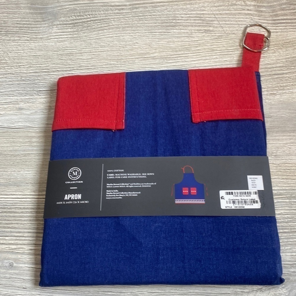 Martha Stewart cotton NWT Stars Stripes patriotic apron good thing for bbq
